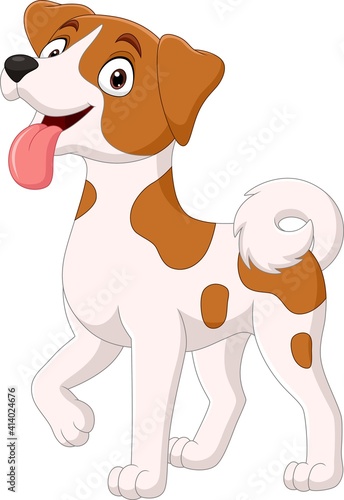 Cartoon funny dog showing tongue