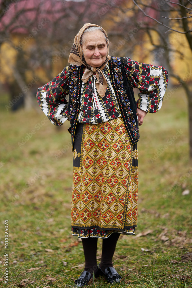 Old Romanian woman outdoor Old Romanian woman outdoor