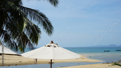 an umbrella at the Khlong Muang Beach in Nong Thale  Krabi  Southern Thailand  March