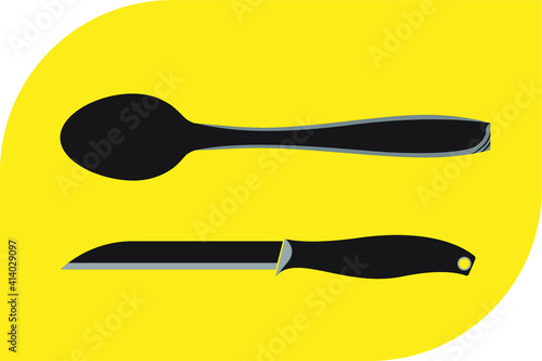 Vector illustration of knife and spoon design