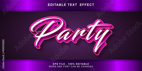 text effect editable party