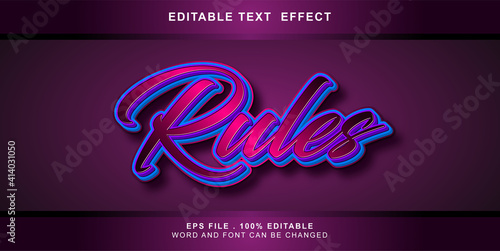 text effect editable rules