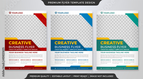 a4 flyer template design with minimalist style and abstract background use for business pamphlet