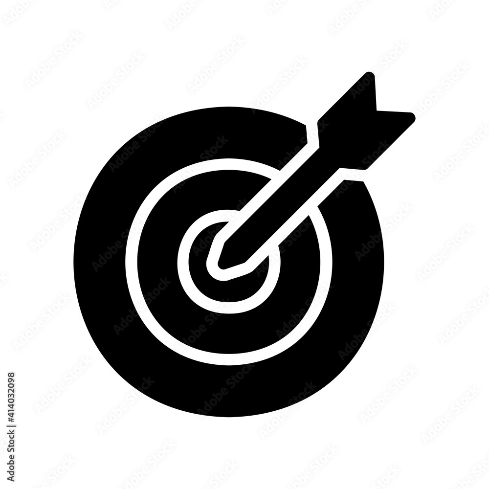 Goal icon vector illustration in solid style about marketing and growth for any projects Goal icon vector illustration in solid style about marketing and growth for any projects