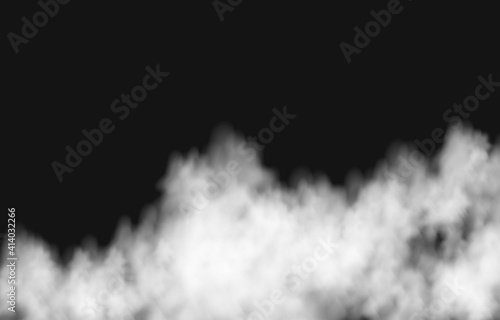 White fire smoke or fog isolated on transparent background.