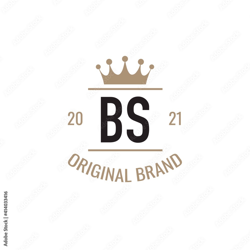 Initial Letter BS King Logo Design Template. Vintage king template logo Stock Vector Adobe Stock