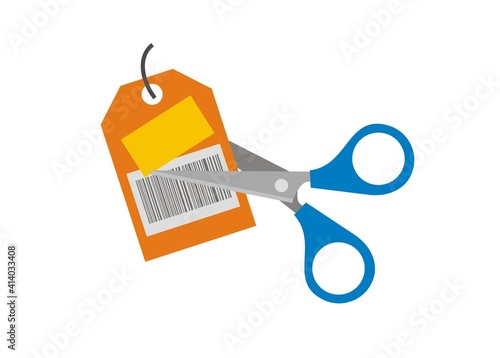 Price discount. Simple flat illustration