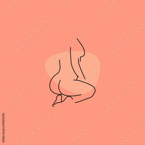 Beautiful woman body line art illustration. Abstract curvy nude female characters.  Minimalist line women bodies. Hand drawn art of body girls. Vector illustration