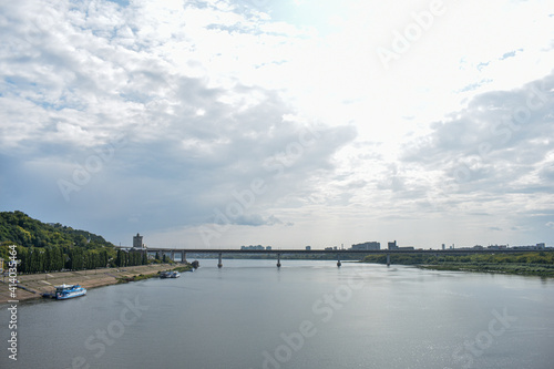 The ship sails along the Oka River. Nizhny Novgorod © Igor