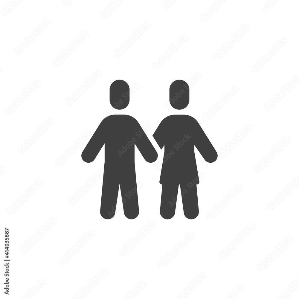 Man and woman couple vector icon. filled flat sign for mobile concept and web design. Family relationship glyph icon. Symbol, logo illustration. Vector graphics