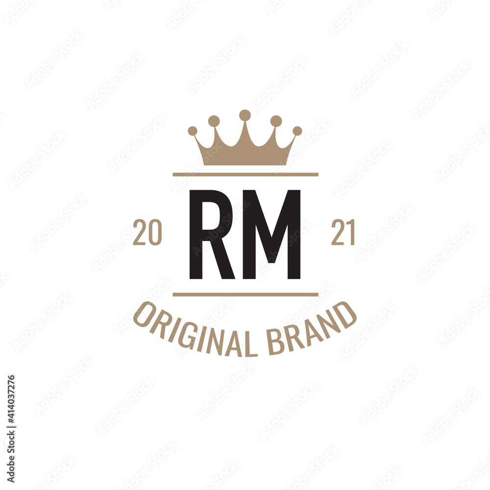 Initial Letter RM King Logo Design Template. Vintage king template logo Stock Vector Adobe Stock