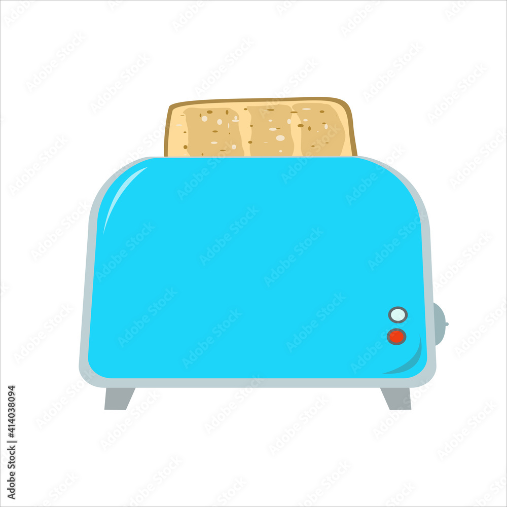 Kitchen toaster with a slice of bread. Kitchen toaster with a slice of bread.