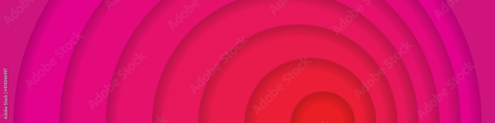 Obraz premium pink circles with shadow. horizontal banner