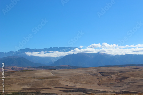 High Atlas landscape with blue sky