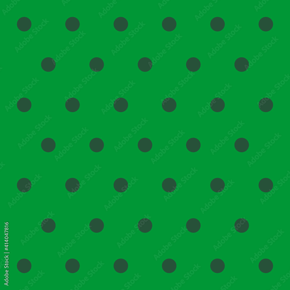 St. Patricks day pattern polka dots. Template background in green and black polka dots . Seamless fabric texture. Vector illustration