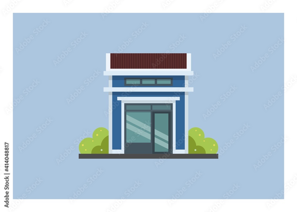 Tiny house building. Simple flat illustration. Tiny house building. Simple flat illustration.