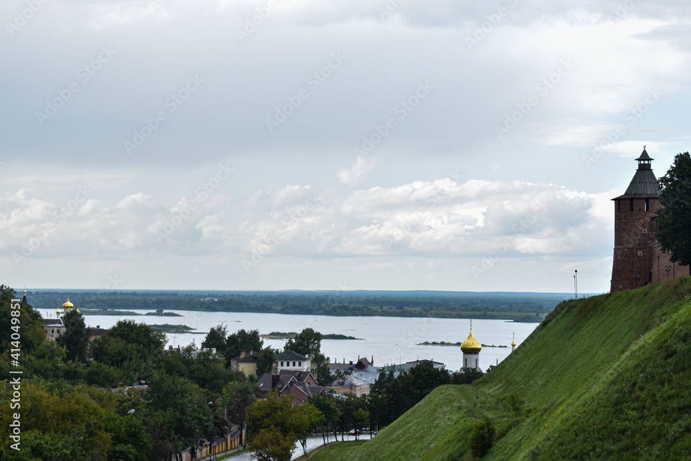 view of the Kremlin and the Volga River. Nizhny Novgorod