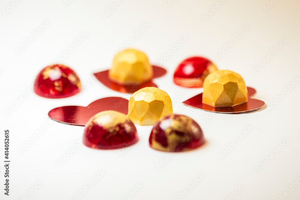 Handmade colorful chocolate, Belgian sweets Handmade colorful chocolate, Belgian sweets