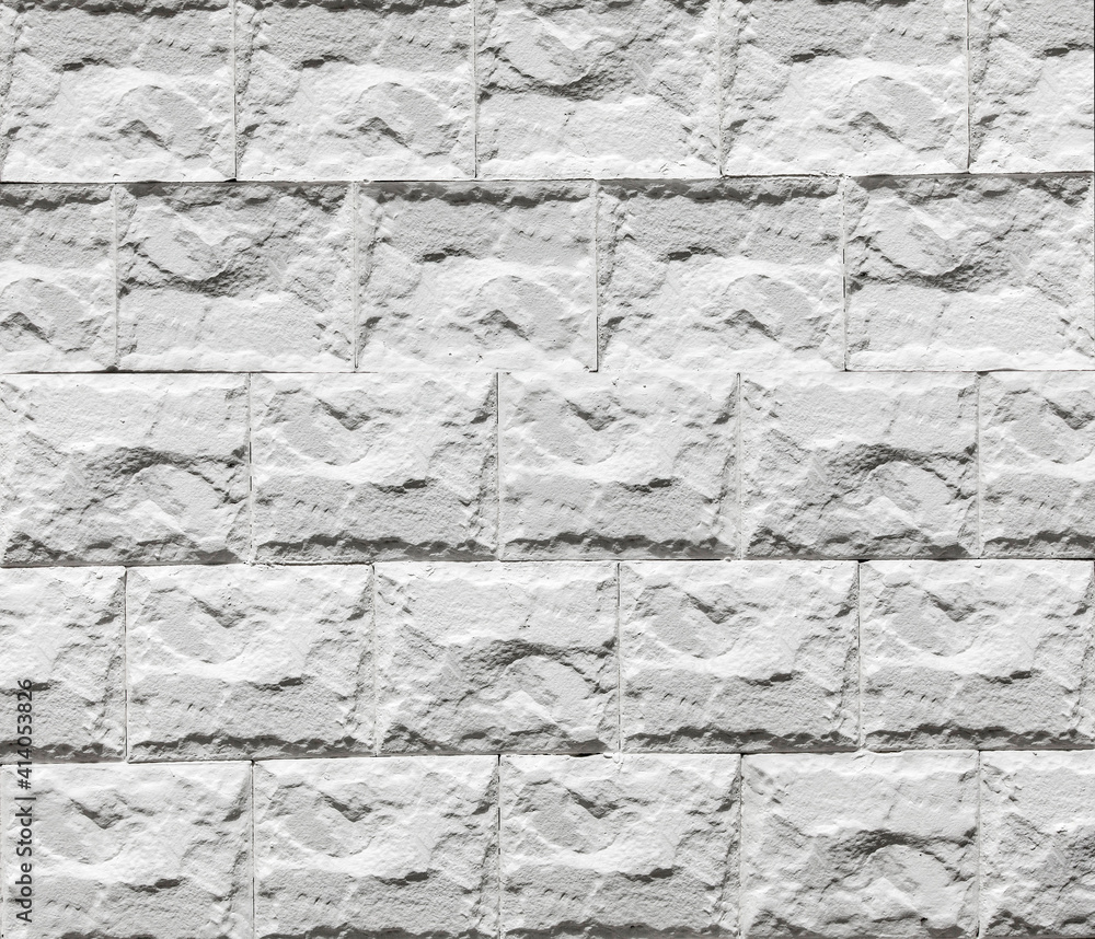 Background of old white brick wall pattern texture
