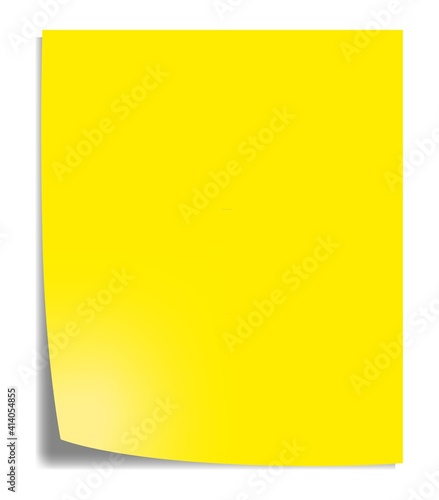 Vector illustration of yellow plank paper sticker with shadows.