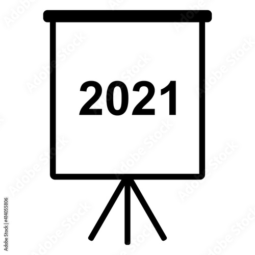 Jahr 2021 und Flipchart