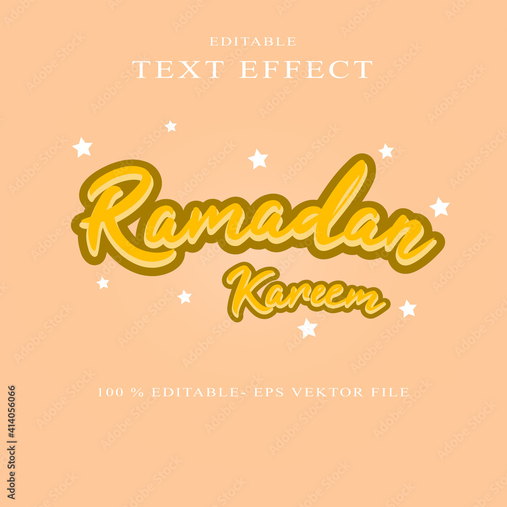 Ramadan kareem text effect template for business logos and brands