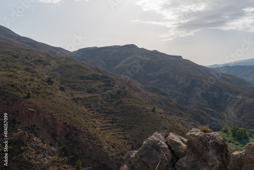 Mountainous landscape in La Alpujarra in southern Spain