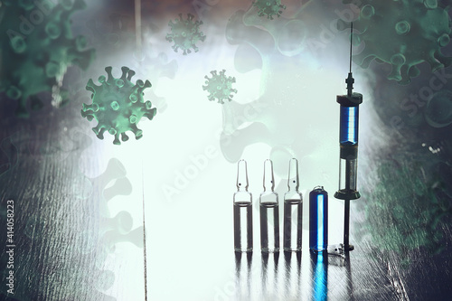 covid-19 virus vaccine injection  abstract background  medical concept