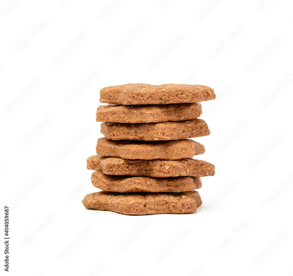 Star shaped baked chocolate gingerbread cookie isolated on white background Star shaped baked chocolate gingerbread cookie isolated on white background