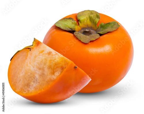 persimmon fruit isolated on white background