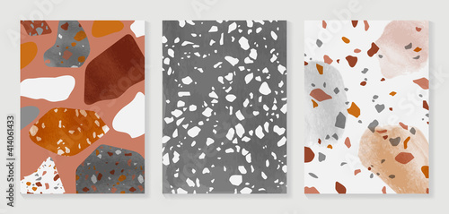 Luxury Terrazzo Background Vector. Marble texture pattern for social media banners, Post and stories background, Home decoration, packaging design and prints. 