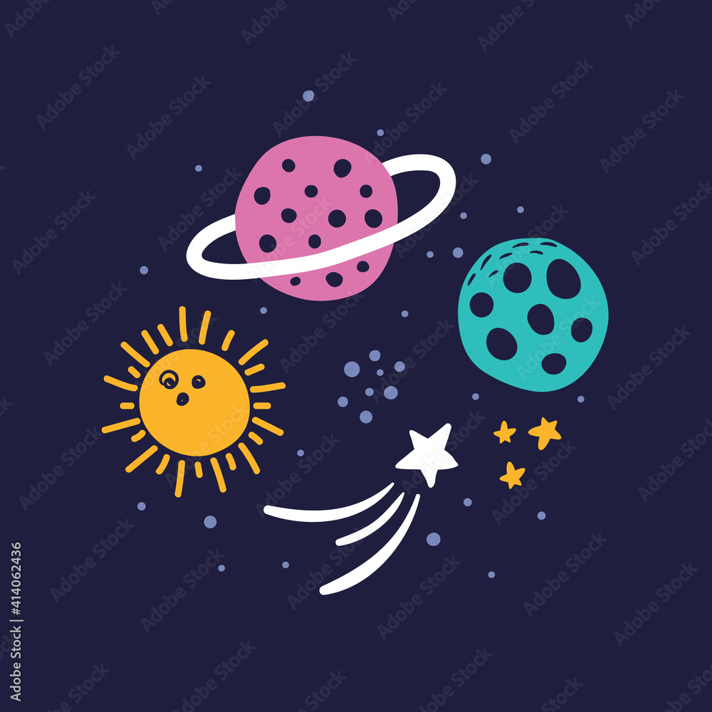 space bright concept, beautiful planets and stars space bright concept, beautiful planets and stars