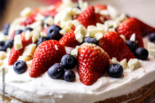 cake with berries