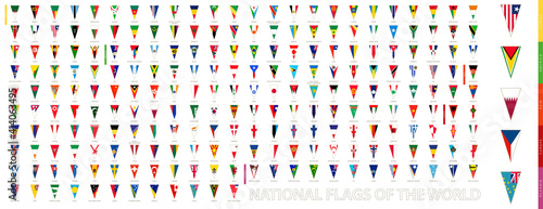 Triangle flag vertical icon, flags of the world.