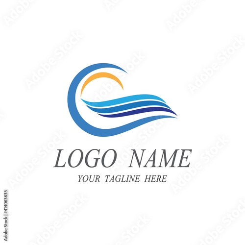 Wallpaper Mural Water wave icon vector illustration design logo Torontodigital.ca