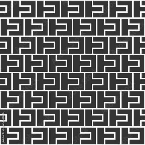 Abstract seamless pattern. Modern stylish texture. Regularly repeating geometric tiles. Bold rectangular elements. Minimalistic contrast graphic print. Vector monochrome background.