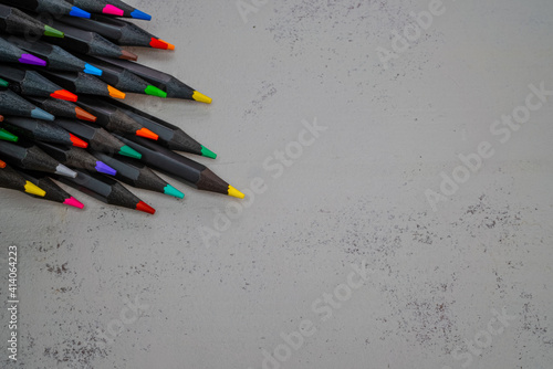 Colorful school pencils on the table