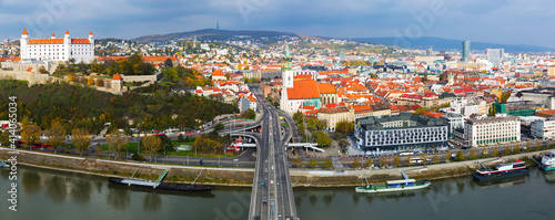 Bratislava Castle in historical center of city in Slovakia.