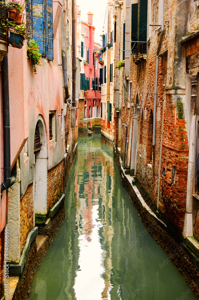 Venice, Italy. Density. Blind alley narrow canal. 