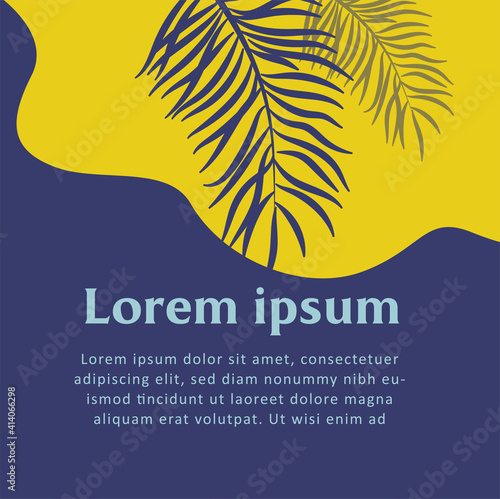 
Modern square template with floral and abstract elements. Suitable for Social Media posts, banner design, mobile apps. Vector modern background. 