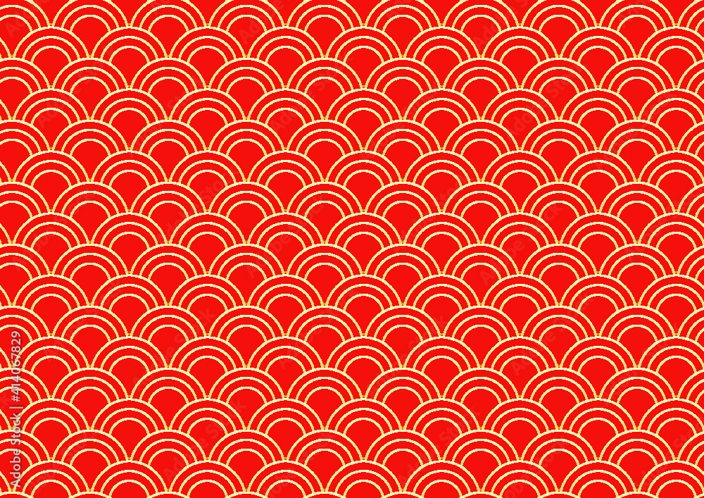 Fototapeta premium Oriental pattern in red and gold