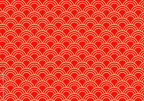 Oriental pattern in red and gold
