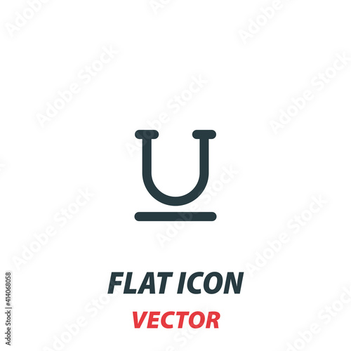 Text format underline mini icon in a flat style. Vector illustration pictogram on white background. Isolated symbol suitable for mobile concept, web apps, infographics, interface and apps design
