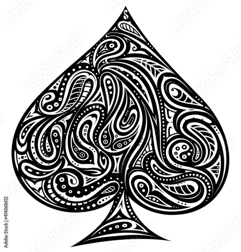 Spades symbol performed in ornamental way