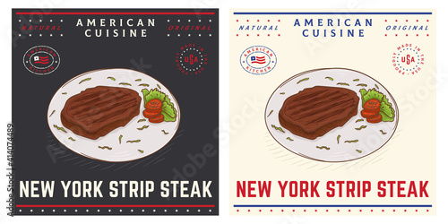 Grilled New York strip Steak with vegetables