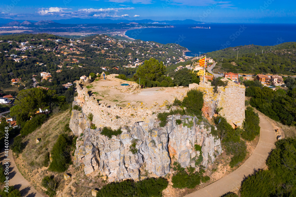 Landscape of Begur castle in Begur , Spain, november 18, 2020