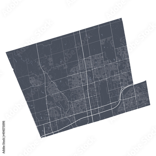 Vaughan map. Detailed map of Vaughan city poster with streets. Cityscape vector. photo