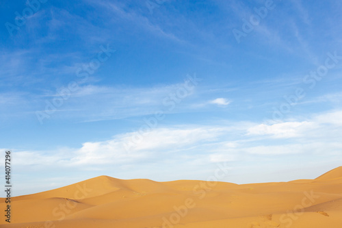 beauty dunes in the sahara desert in the country of morocco in africa © larrui