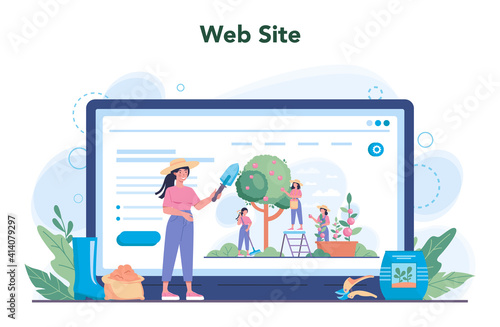 Gardener online service or platform. Idea of horticultural designer