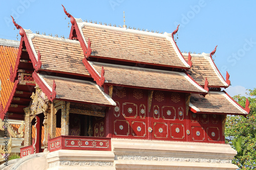 buddhist temple (wat phra sing) in chiang mai (thailand) photo